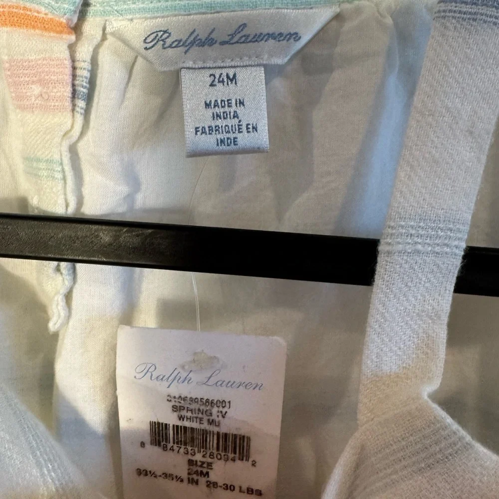 Ralph Lauren Multi-Color Striped Onsie Jumpsuit Snap Closure 24MOS NEW